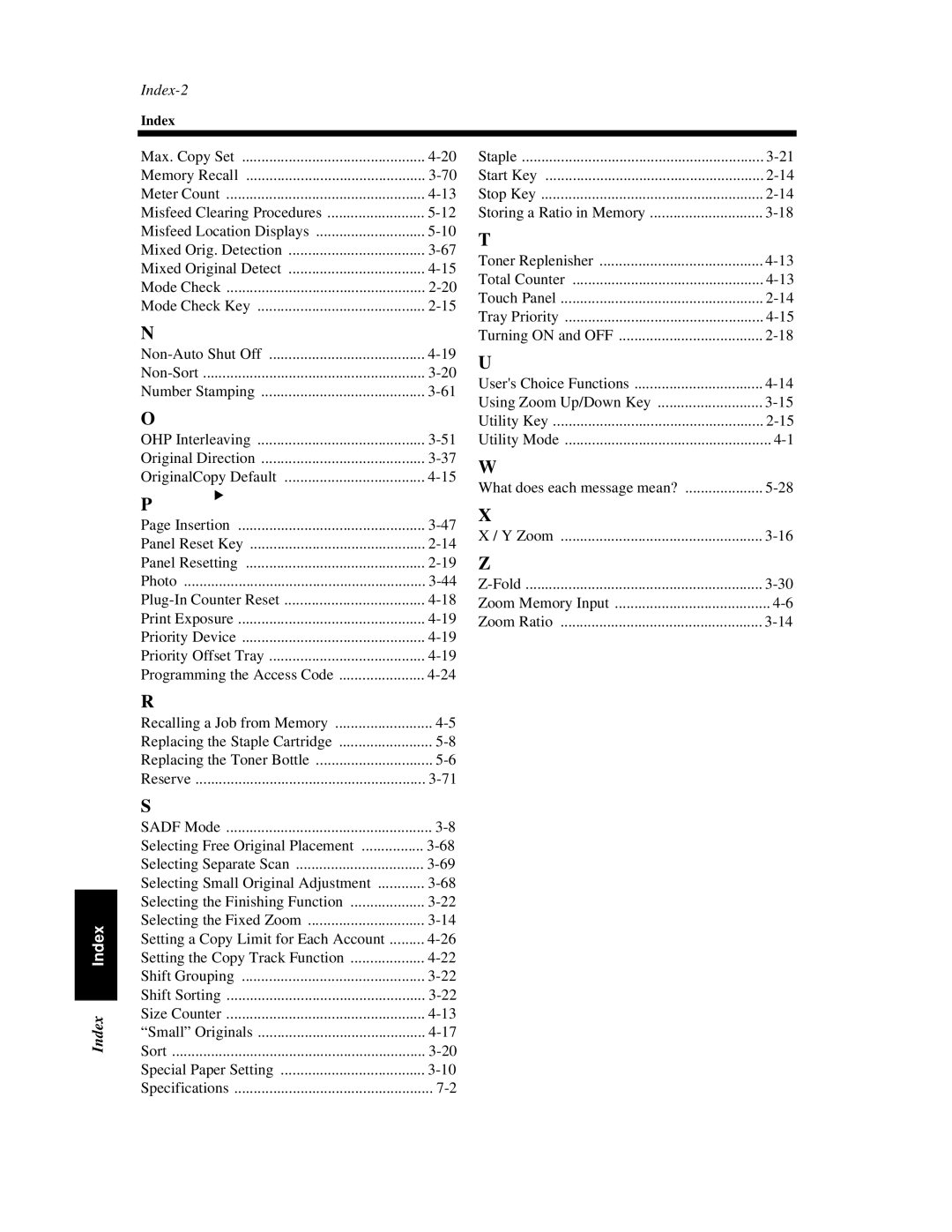 Hitachi Koki USA 52 manual Index Index, Index-2 