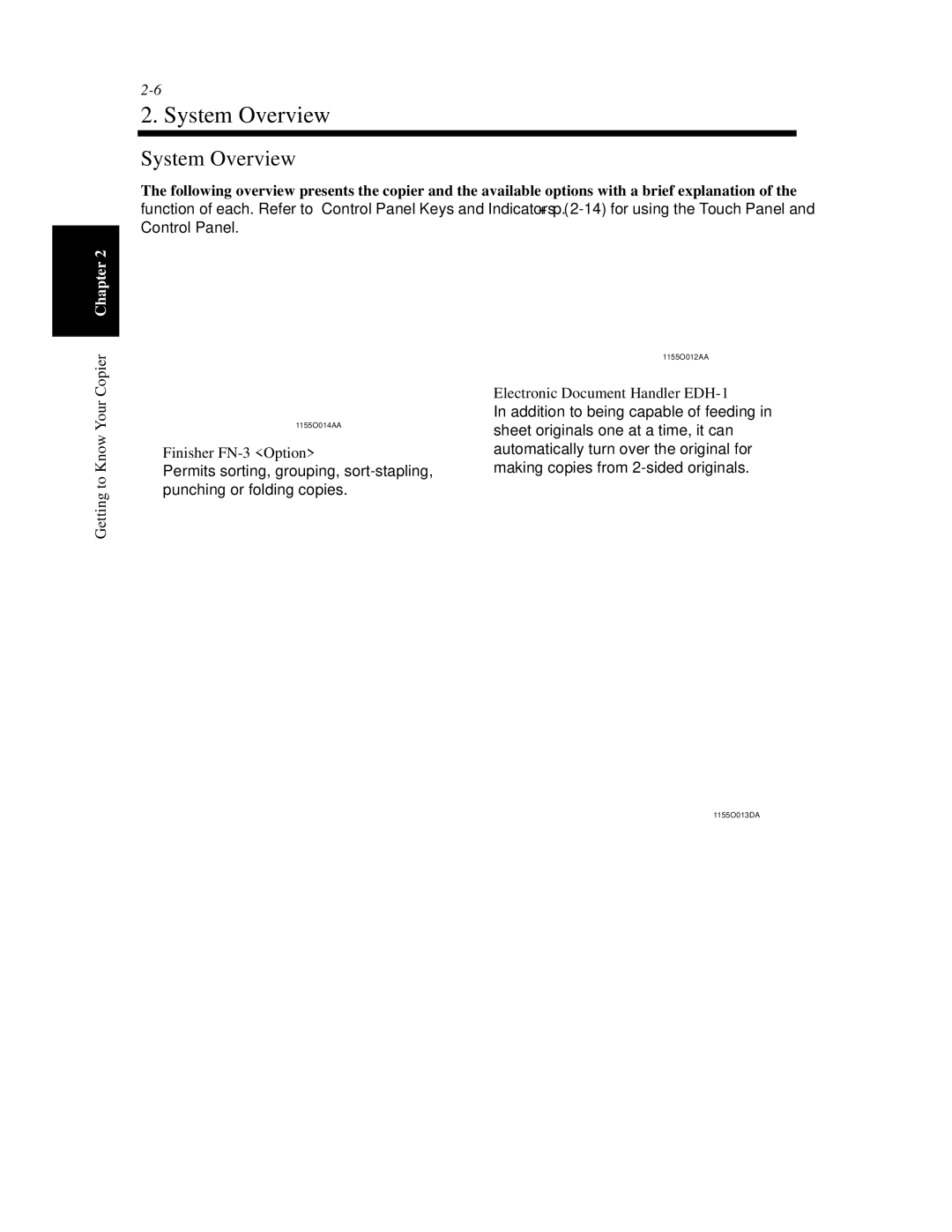 Hitachi Koki USA 52 manual System Overview, Finisher FN-3 Option, Electronic Document Handler EDH-1 