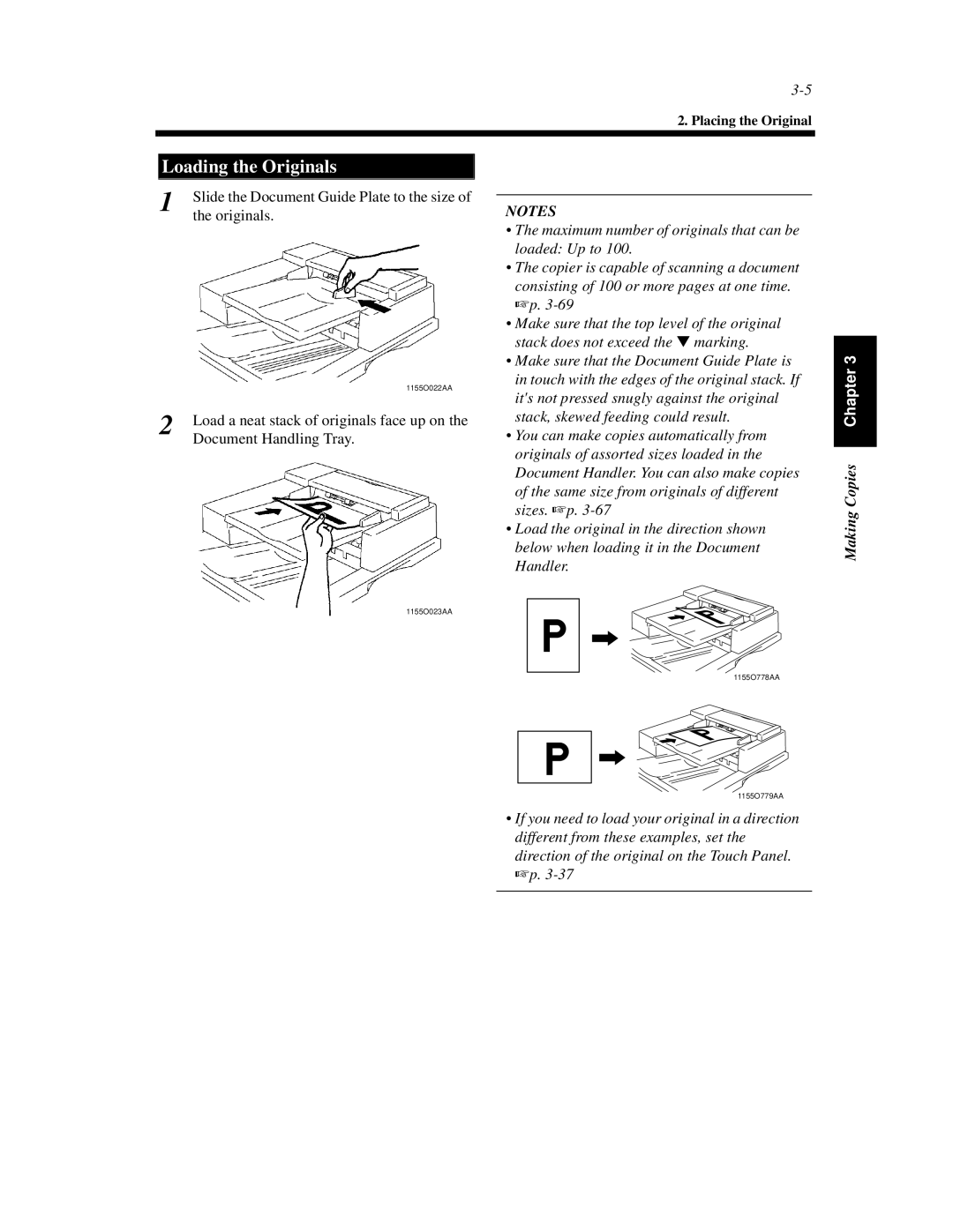 Hitachi Koki USA 52 manual Loading the Originals 