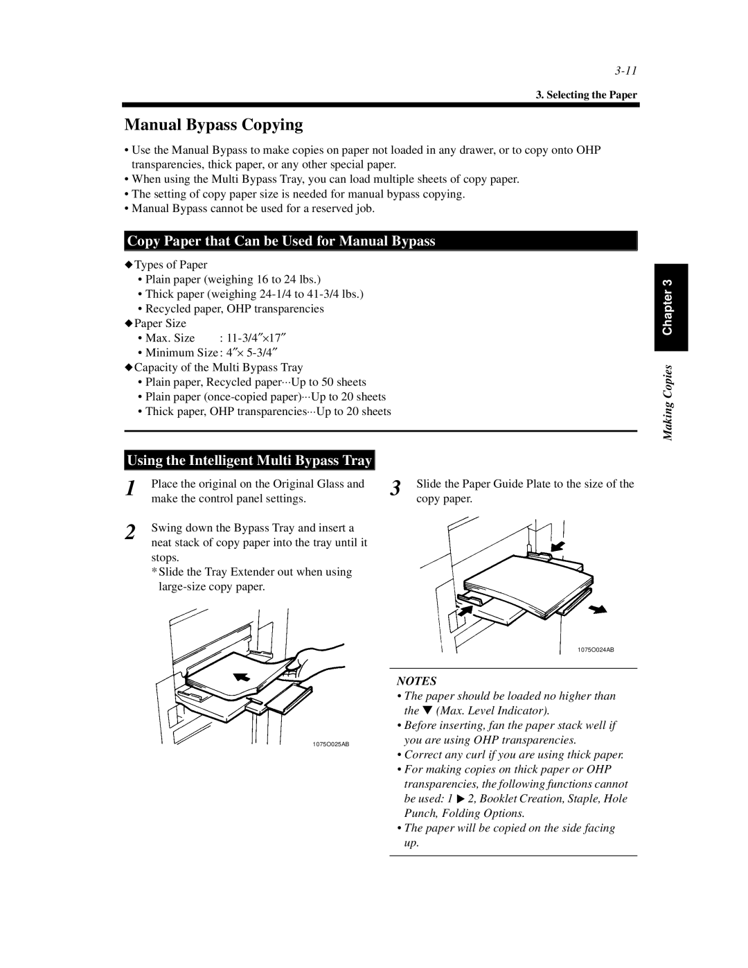 Hitachi Koki USA 52 manual Manual Bypass Copying, Copy Paper that Can be Used for Manual Bypass 