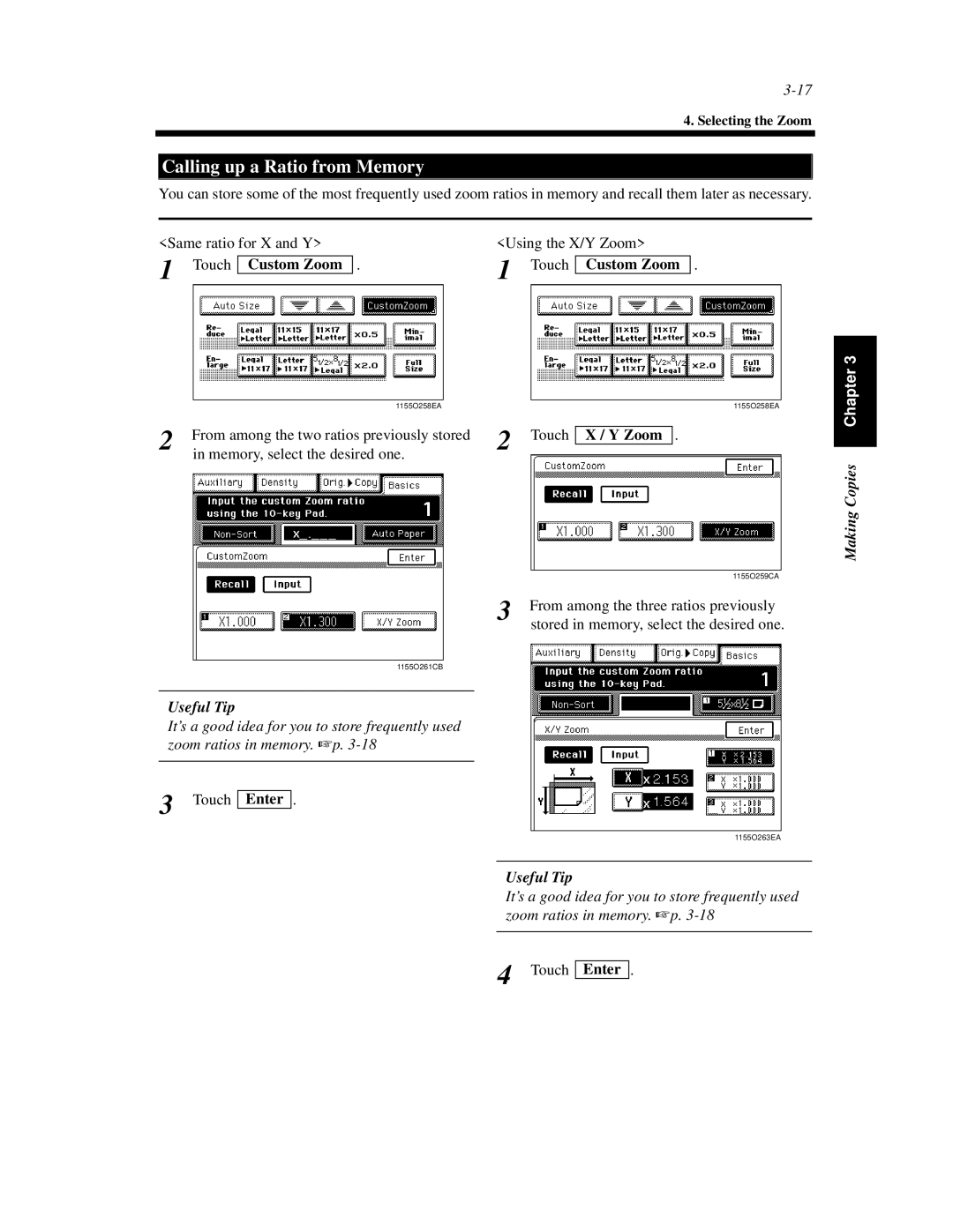 Hitachi Koki USA 52 manual Calling up a Ratio from Memory, Touch X / Y Zoom 