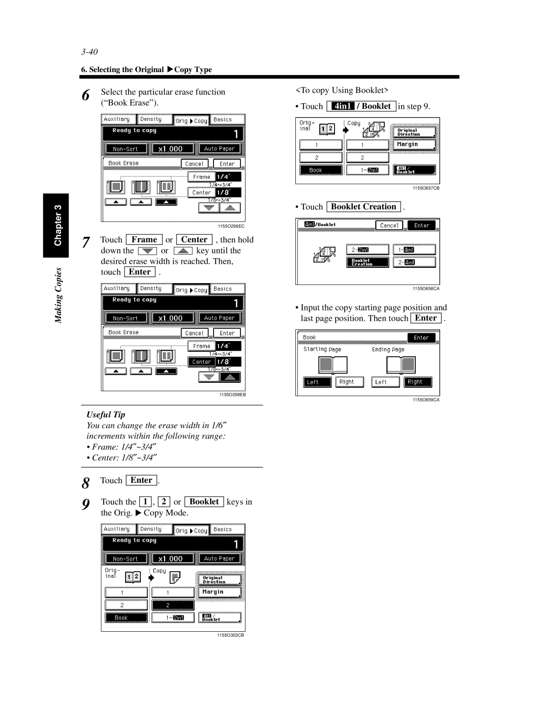 Hitachi Koki USA 52 manual Touch Booklet Creation, Frame Center 