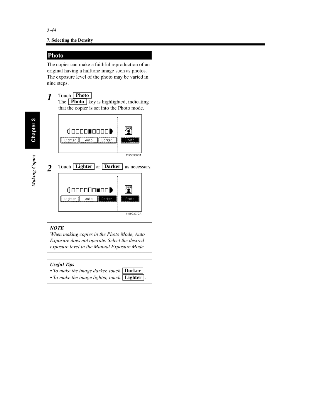 Hitachi Koki USA 52 manual Photo, Lighter Darker, Darker . Lighter 