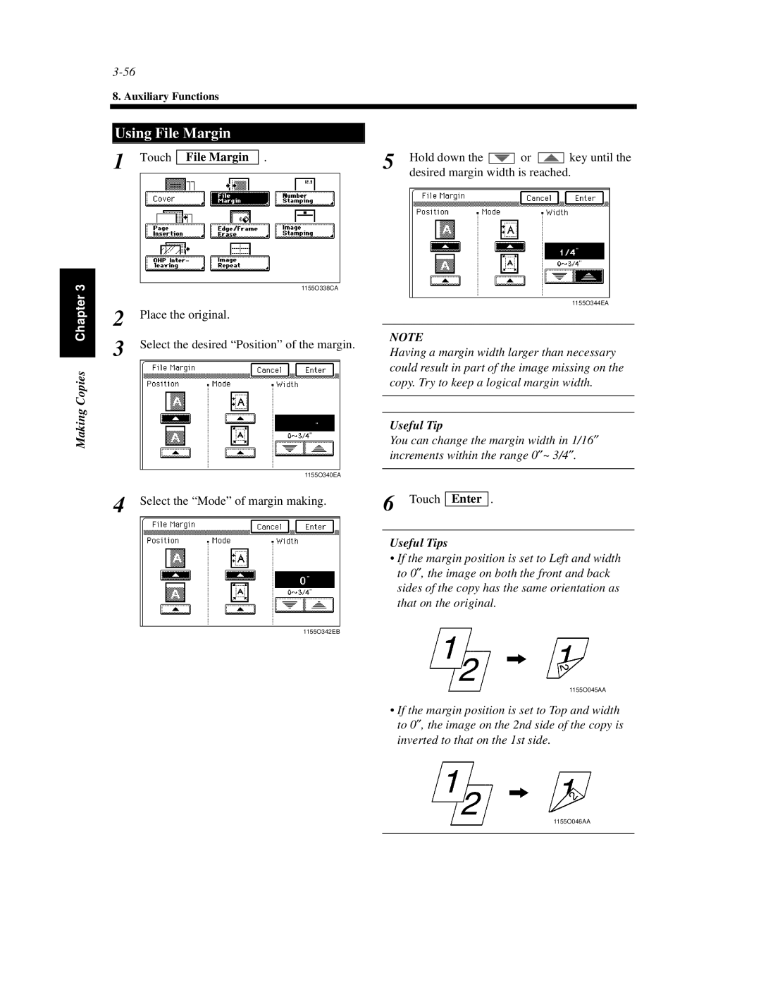 Hitachi Koki USA 52 manual Using File Margin, Place the original 