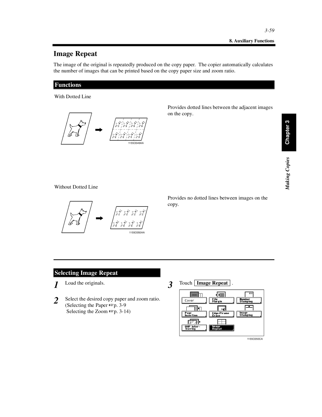 Hitachi Koki USA 52 manual Selecting Image Repeat 