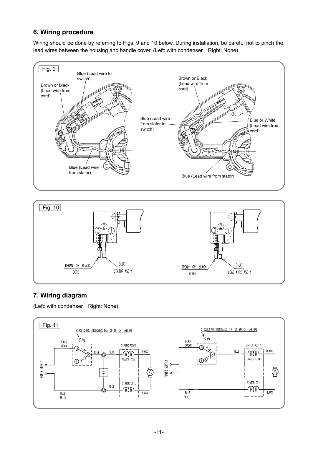 Hitachi Koki USA C7SS, C 6SS specifications Wiring procedure, Wiring diagram 