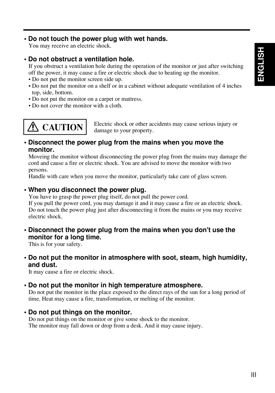 Hitachi Koki USA CMP4120HDUS user manual Do not touch the power plug with wet hands, Do not obstruct a ventilation hole 