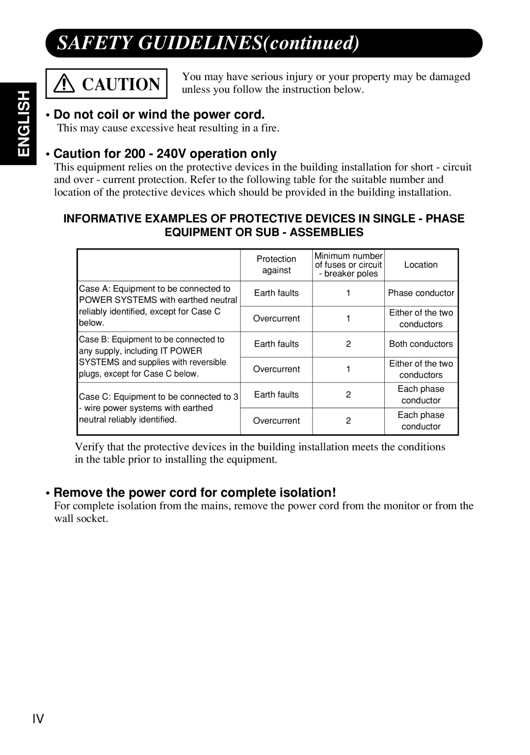 Hitachi Koki USA CMP4120HDUS user manual Do not coil or wind the power cord, Remove the power cord for complete isolation 