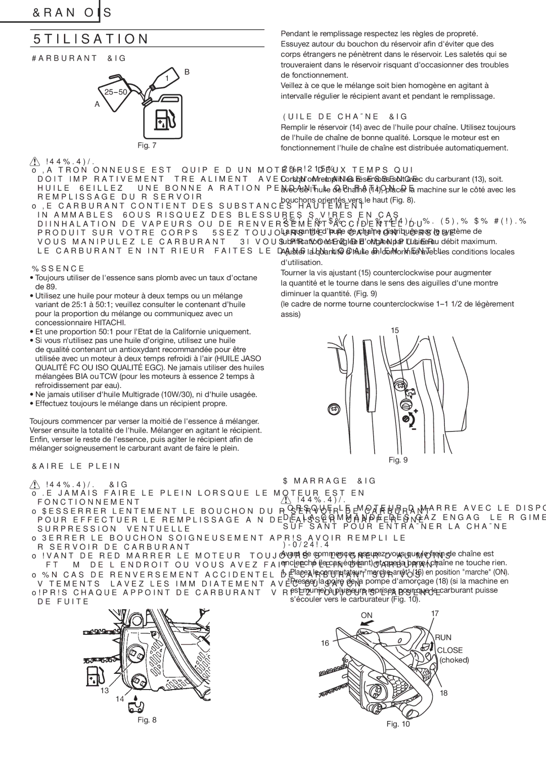 Hitachi Koki USA CS33EA, CS33ET manual 5TILISATION 