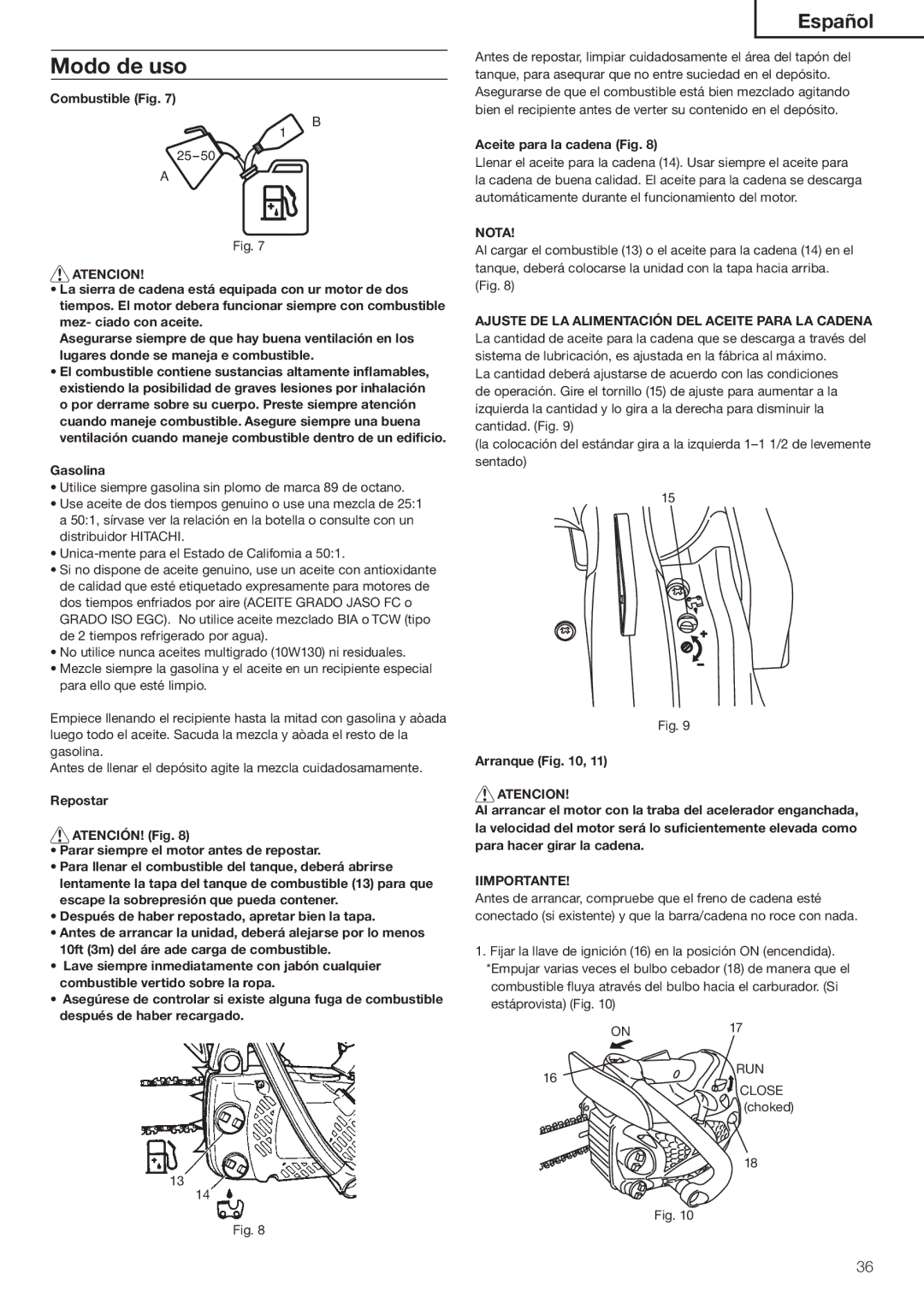 Hitachi Koki USA CS33ET, CS33EA manual ODO Deouso 