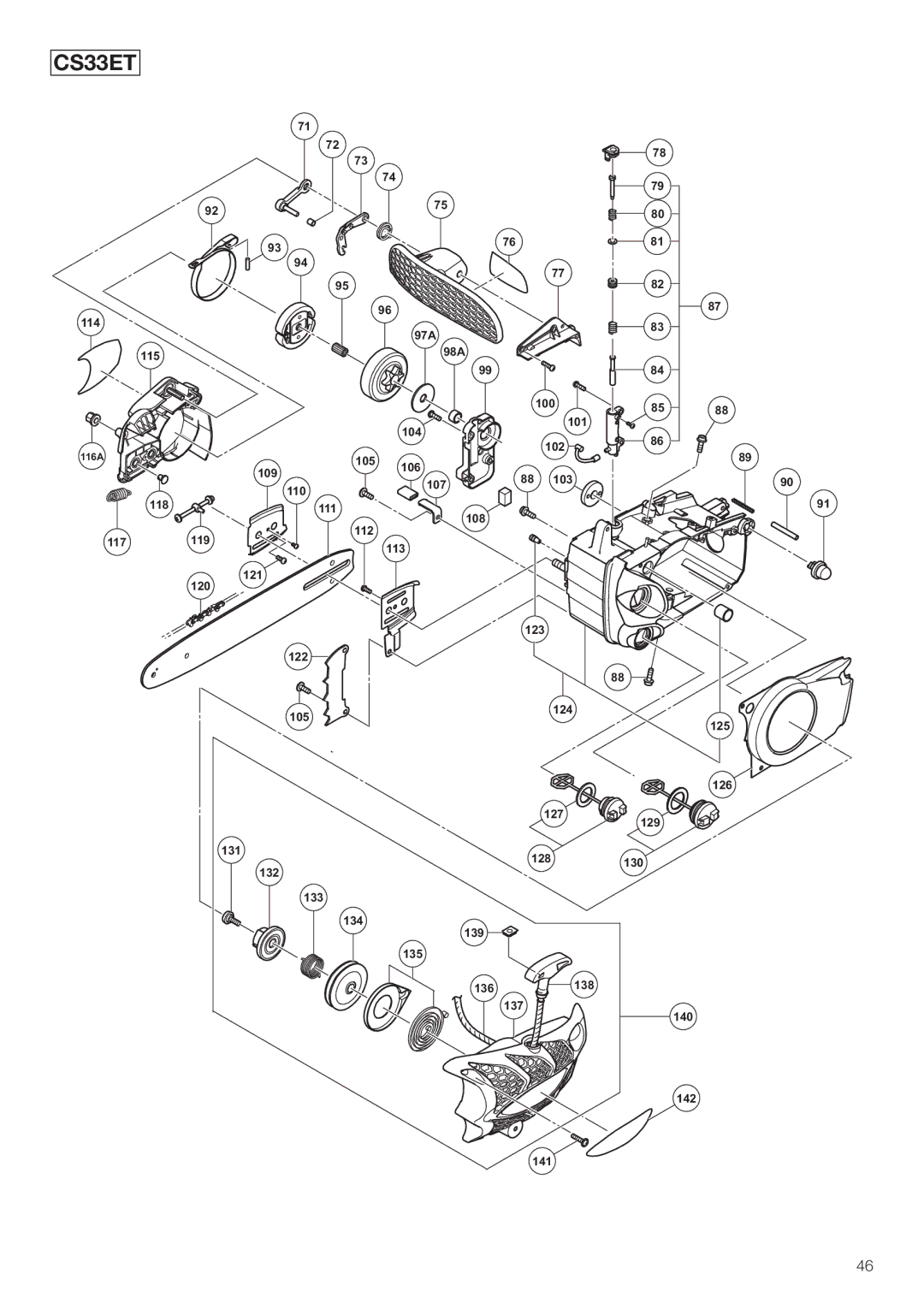 Hitachi Koki USA CS33ET, CS33EA manual #3%4, 30% ETU0041 