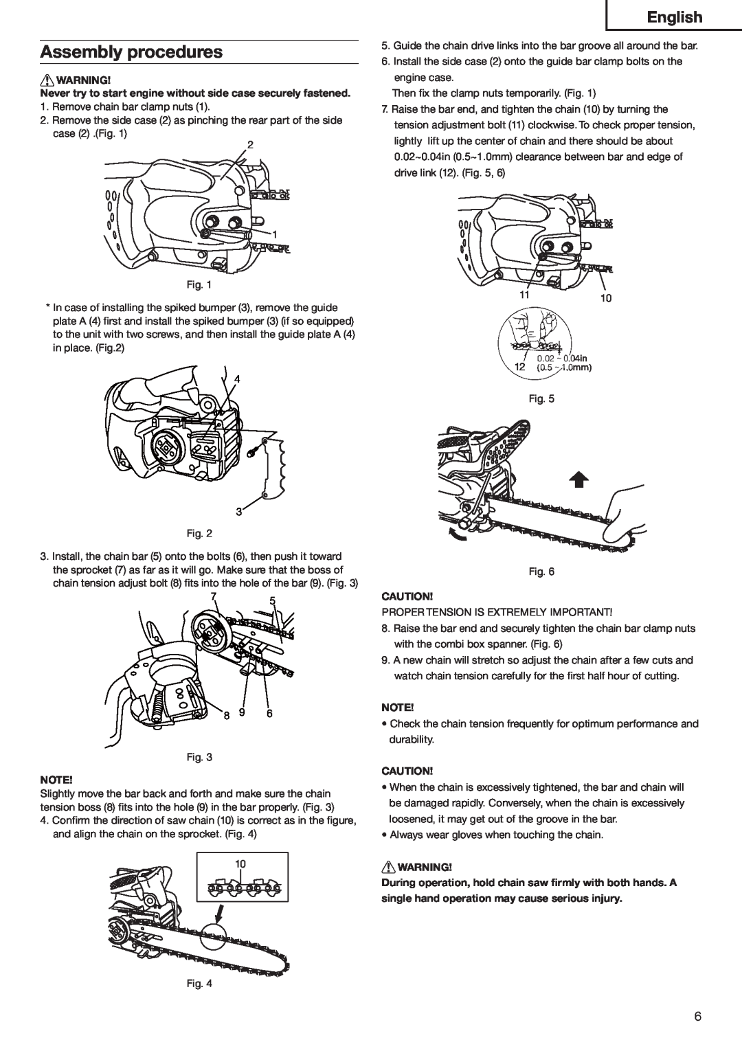 Hitachi Koki USA CS33ET, CS33EA manual Ssembly Procedures, Nglish,      