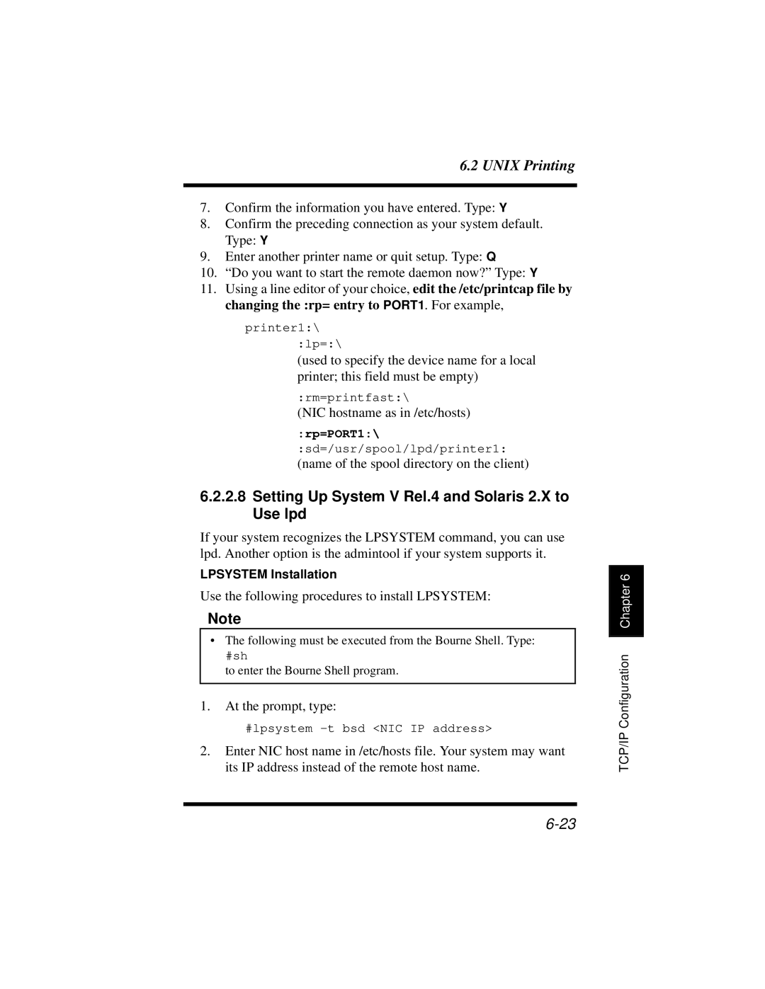 Hitachi Koki USA DDC 35n user manual Setting Up System V Rel.4 and Solaris 2.X to Use lpd 