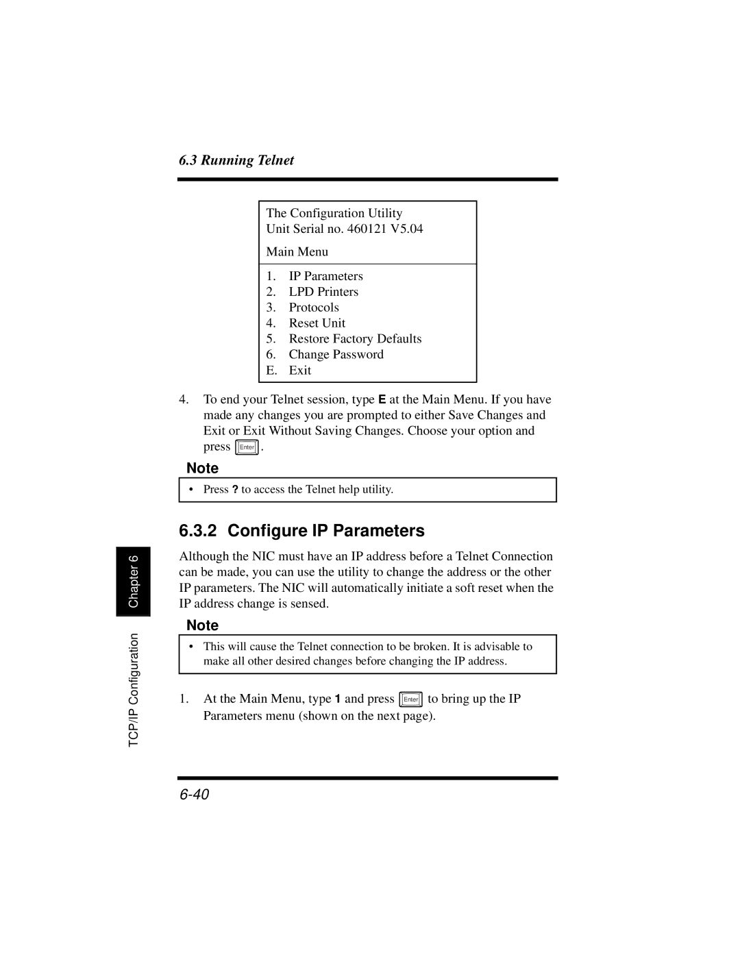 Hitachi Koki USA DDC 35n user manual Configure IP Parameters 