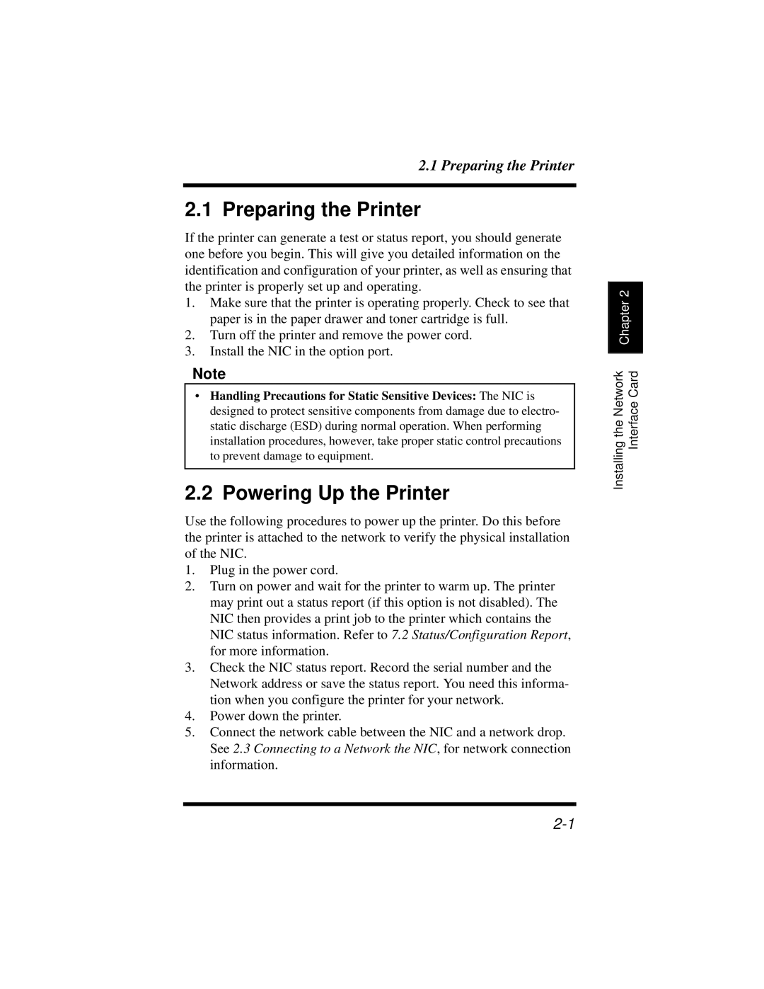 Hitachi Koki USA DDC 35n user manual Preparing the Printer, Powering Up the Printer 