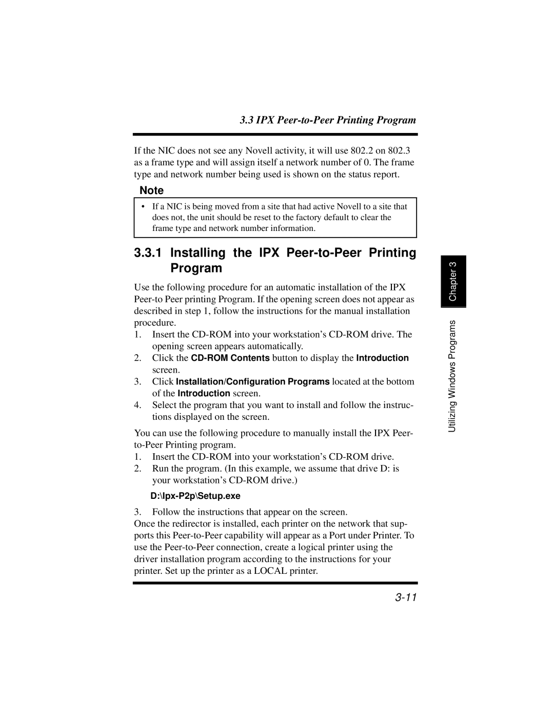 Hitachi Koki USA DDC 35n user manual Installing the IPX Peer-to-Peer Printing Program 