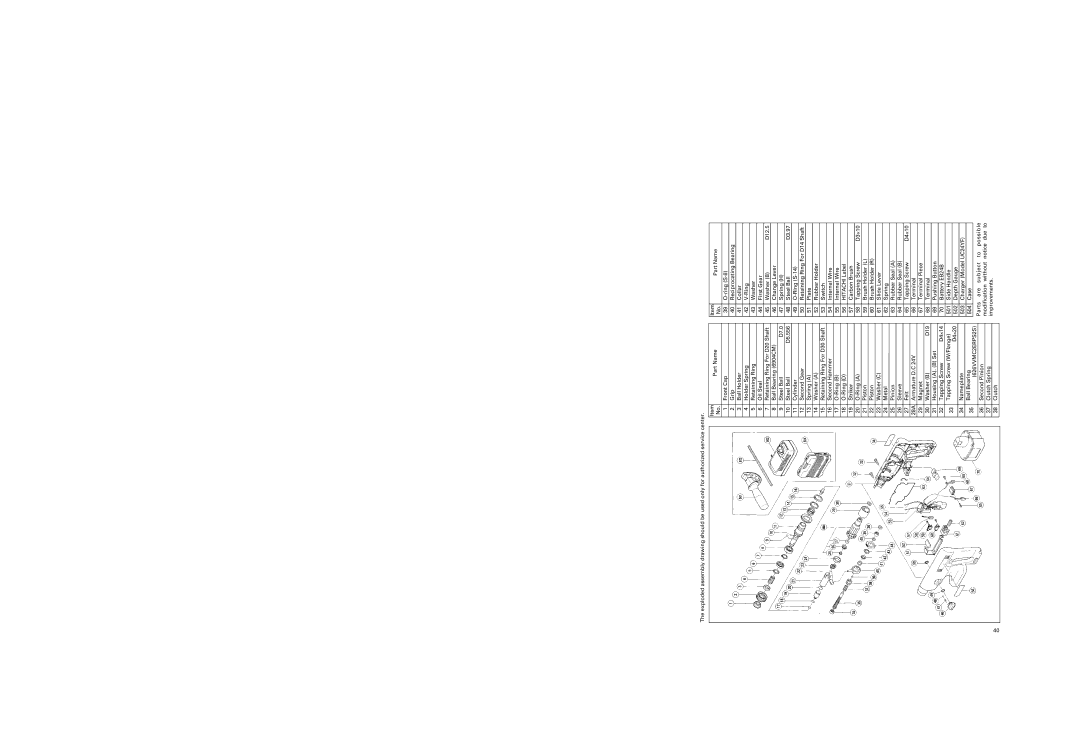 Hitachi Koki USA DH 20DV manual NamePart 