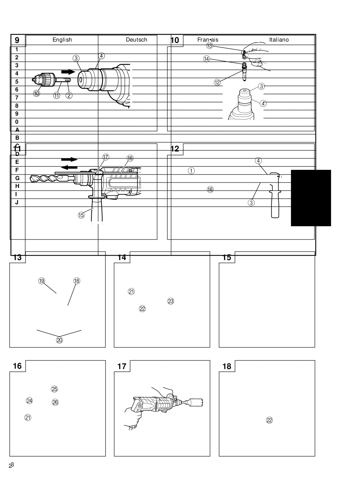 Hitachi Koki USA DH 22PB manual Parte dellasta SDS plus 