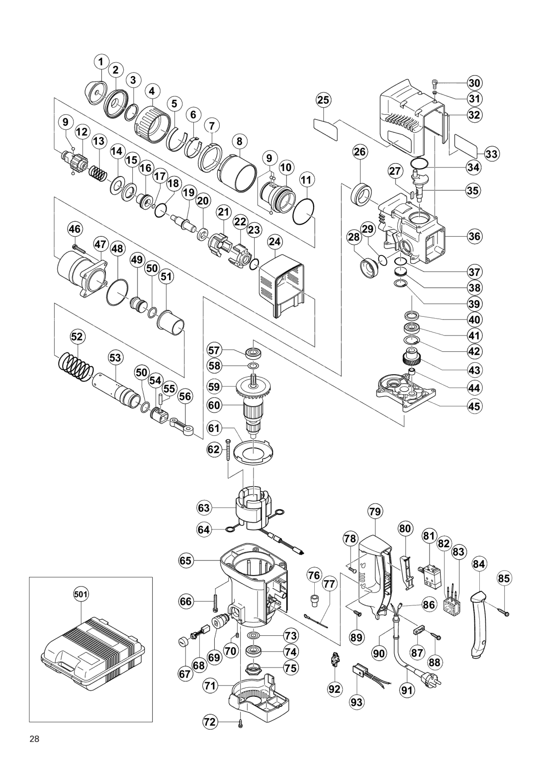 Hitachi Koki USA H 30PV manual 1027, 501 