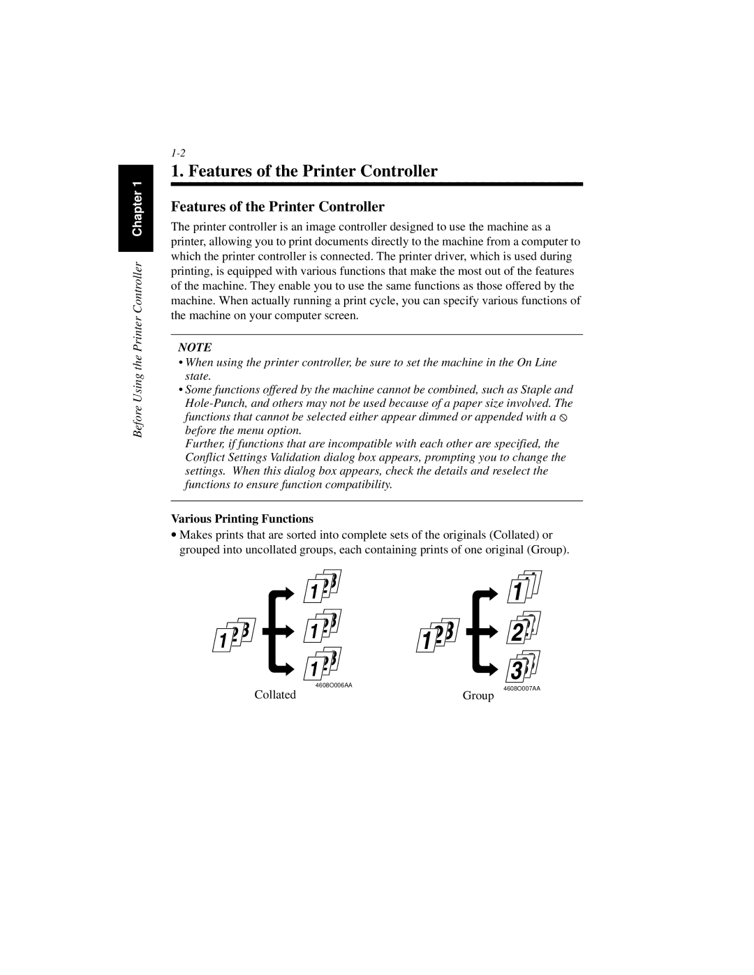 Hitachi Koki USA Hi-35pc user manual Features of the Printer Controller 