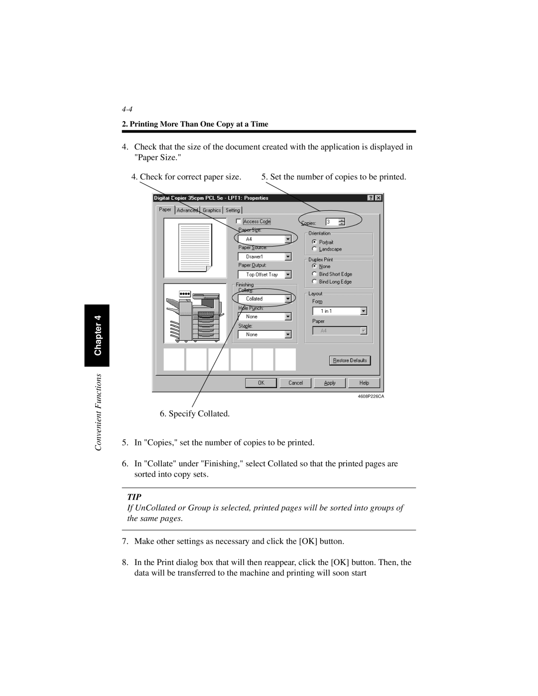 Hitachi Koki USA Hi-35pc user manual Printing More Than One Copy at a Time 