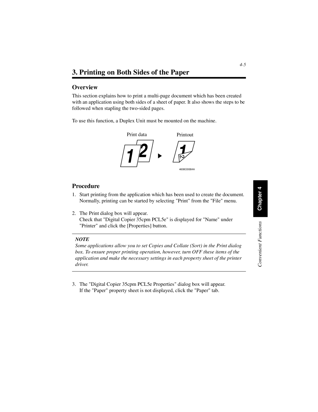 Hitachi Koki USA Hi-35pc user manual Printing on Both Sides of the Paper 