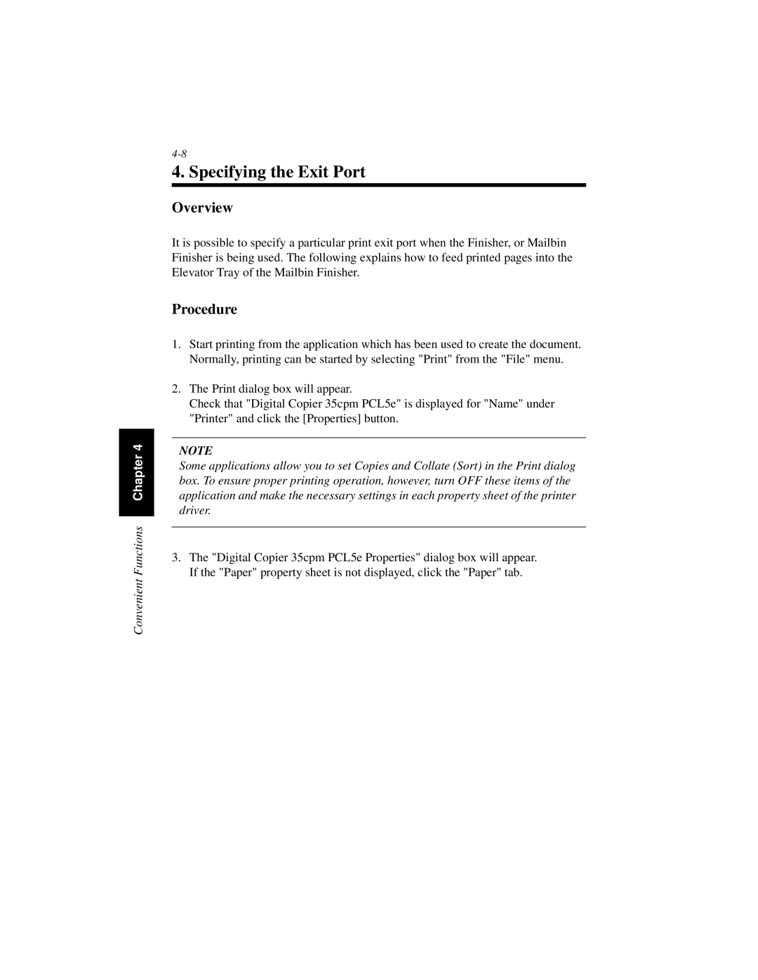 Hitachi Koki USA Hi-35pc user manual Specifying the Exit Port, Overview 