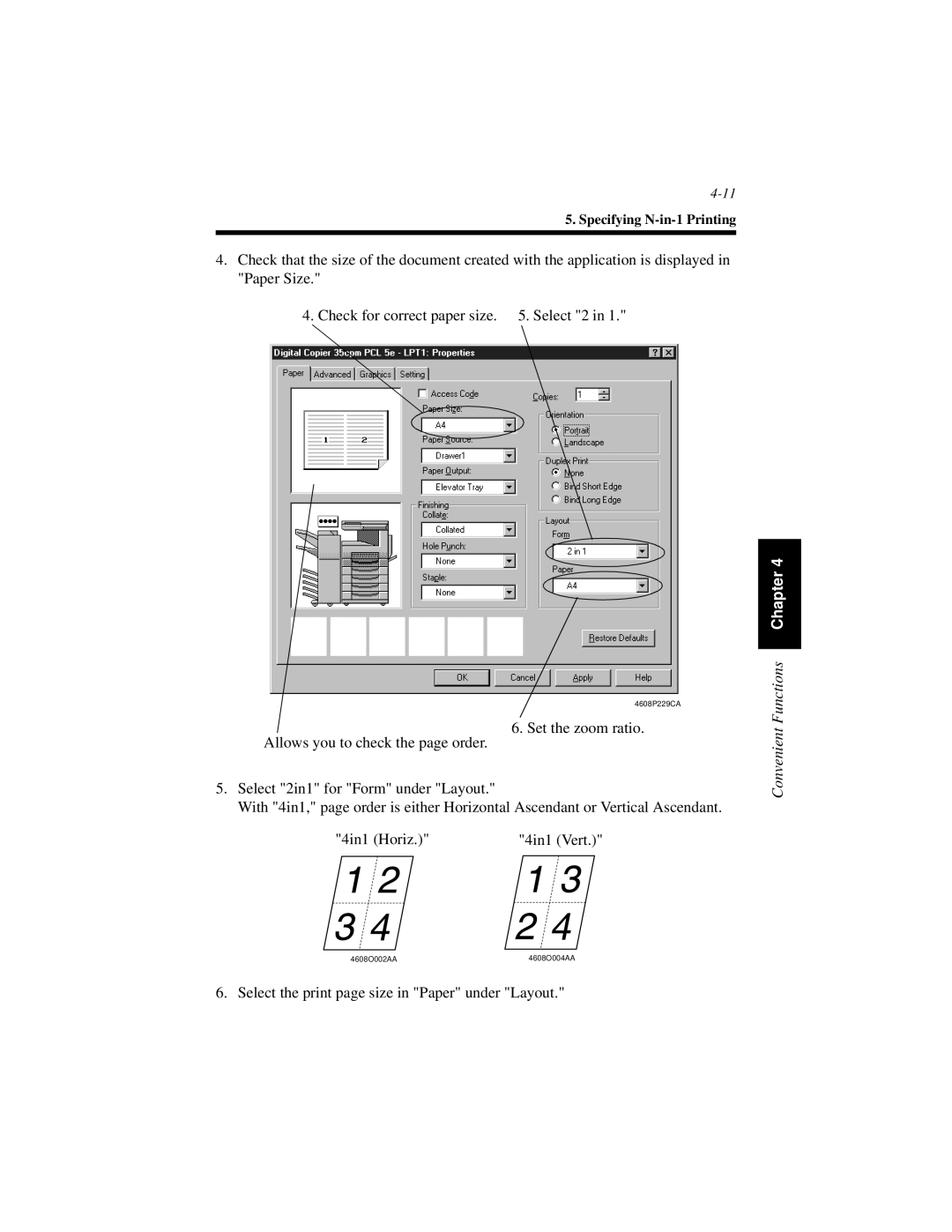 Hitachi Koki USA Hi-35pc user manual Select the print page size in Paper under Layout 