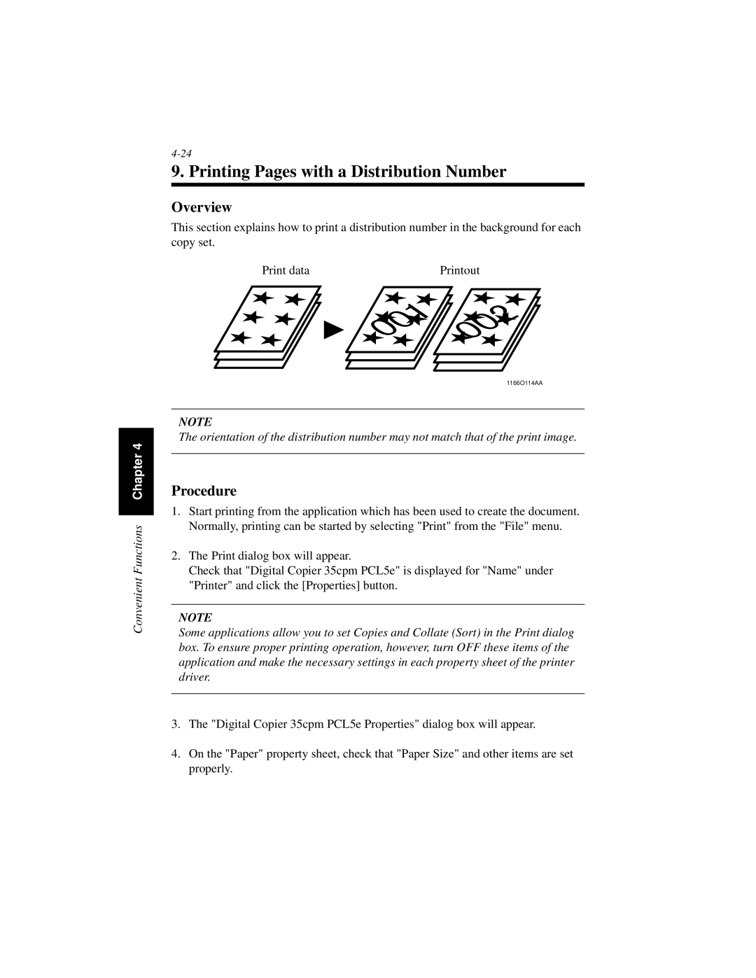 Hitachi Koki USA Hi-35pc user manual Printing Pages with a Distribution Number, Overview 