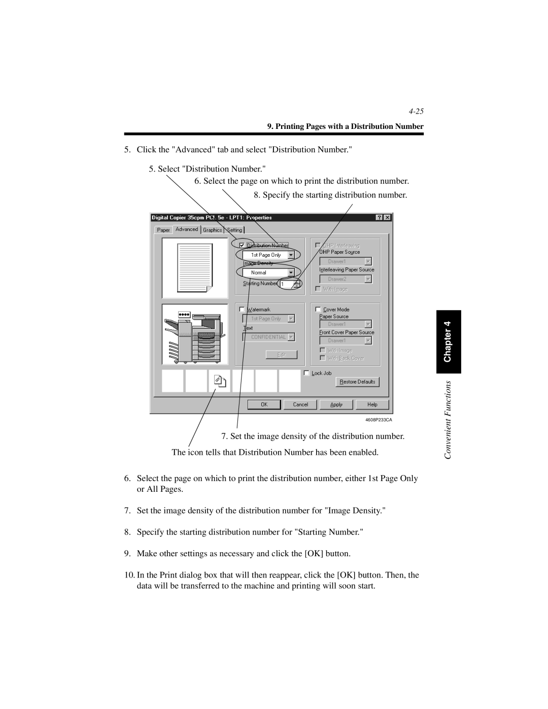 Hitachi Koki USA Hi-35pc user manual Printing Pages with a Distribution Number 