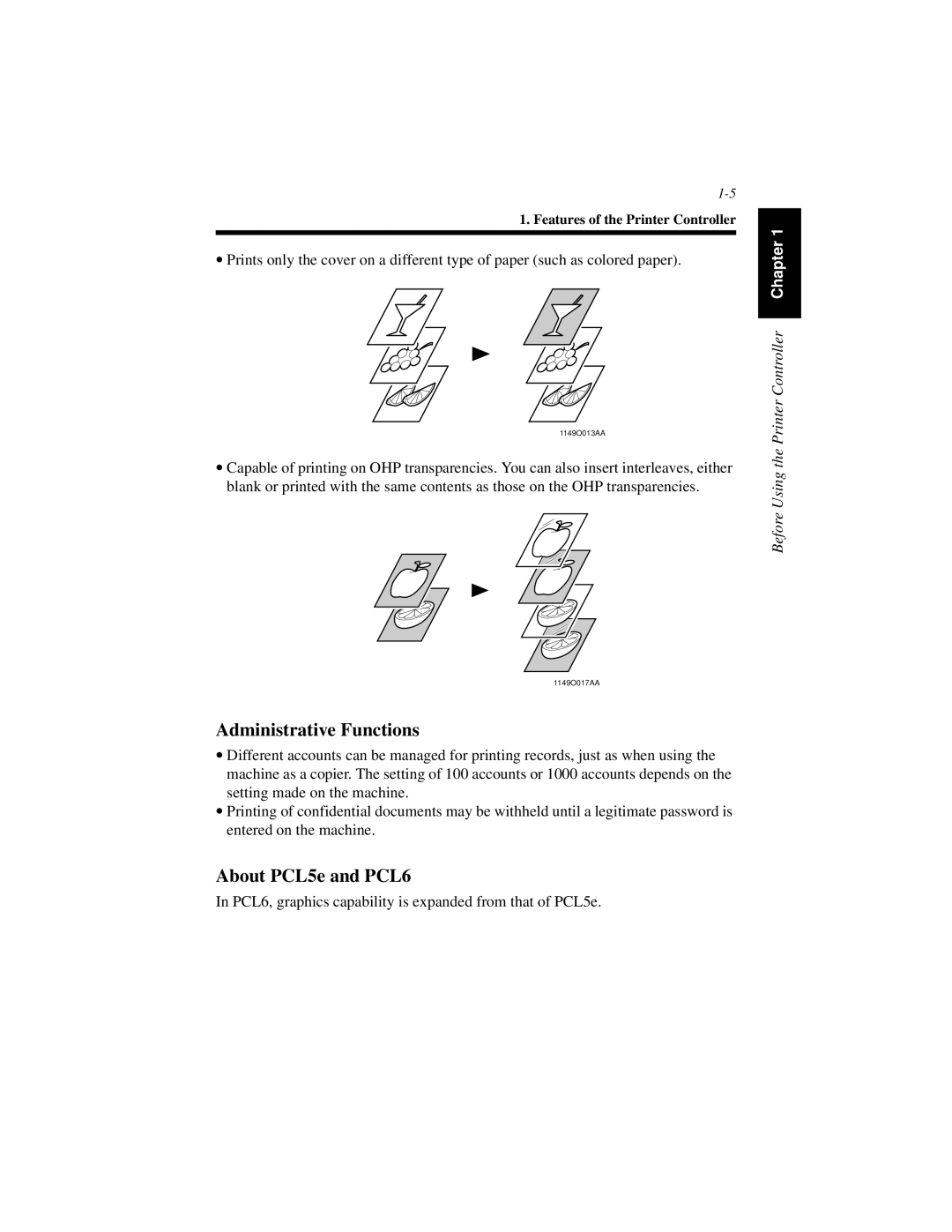 Hitachi Koki USA Hi-35pc user manual Administrative Functions, About PCL5e and PCL6 