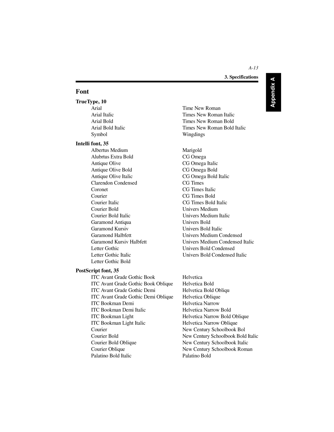 Hitachi Koki USA Hi-35pc user manual Font, TrueType 