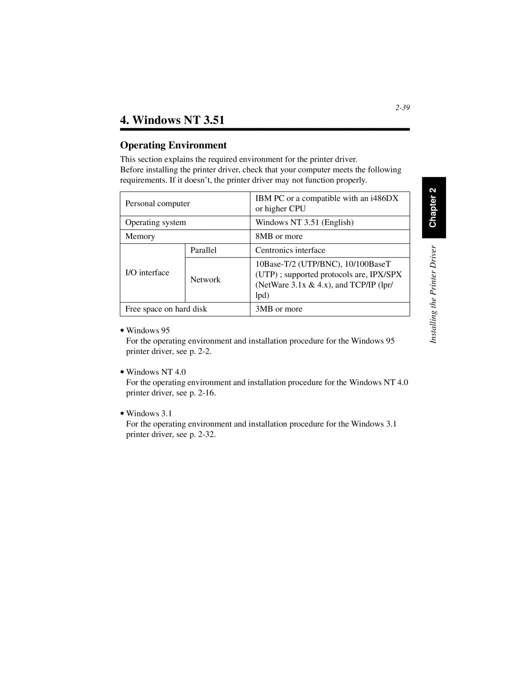 Hitachi Koki USA Hi-35pc user manual Windows NT, Operating Environment 