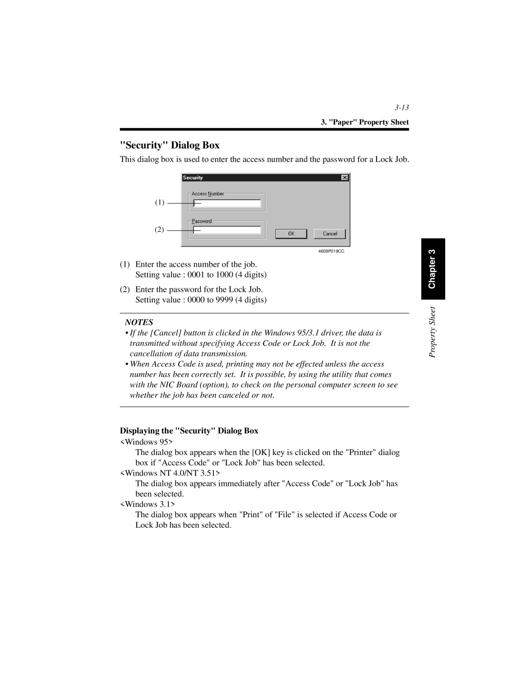 Hitachi Koki USA Hi-35pc user manual Displaying the Security Dialog Box 