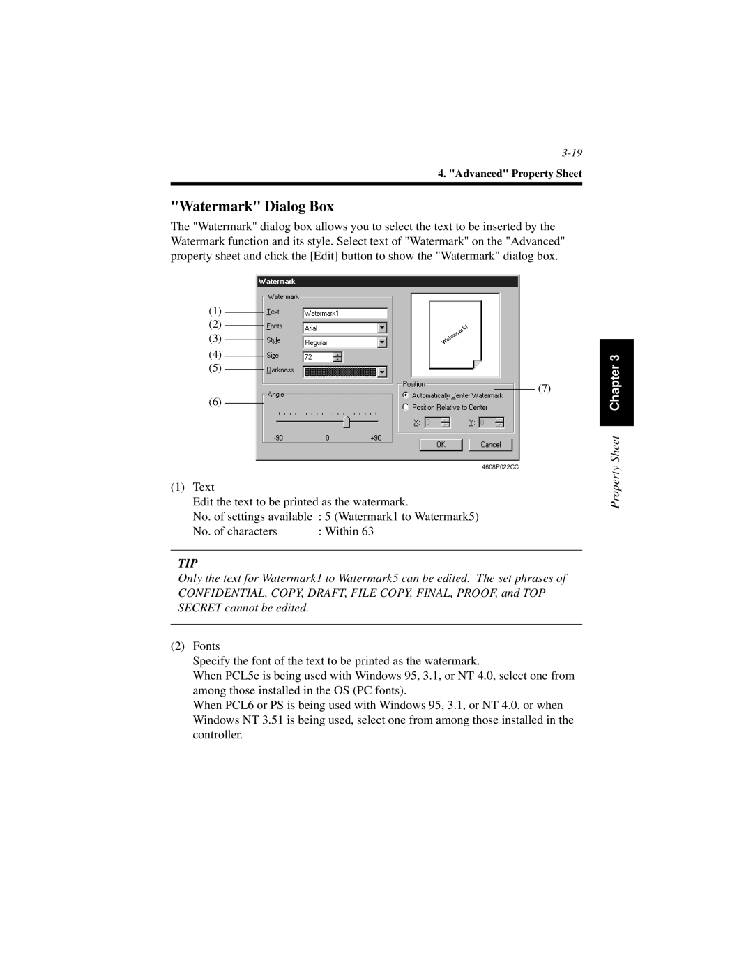 Hitachi Koki USA Hi-35pc user manual Watermark Dialog Box 