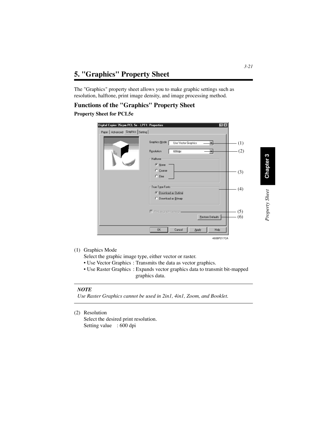 Hitachi Koki USA Hi-35pc user manual Functions of the Graphics Property Sheet 