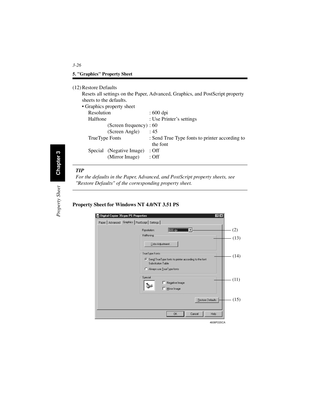 Hitachi Koki USA Hi-35pc user manual Property Sheet for Windows NT 4.0/NT 3.51 PS 