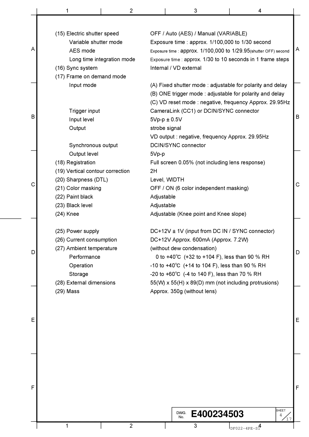 Hitachi Koki USA HV-F202SCL specifications Vertical contour correction 