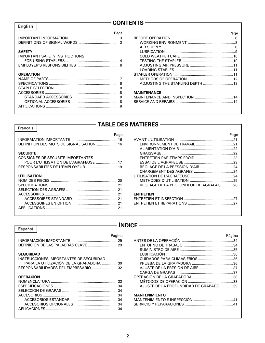 Hitachi Koki USA n 5024a manual Contents 