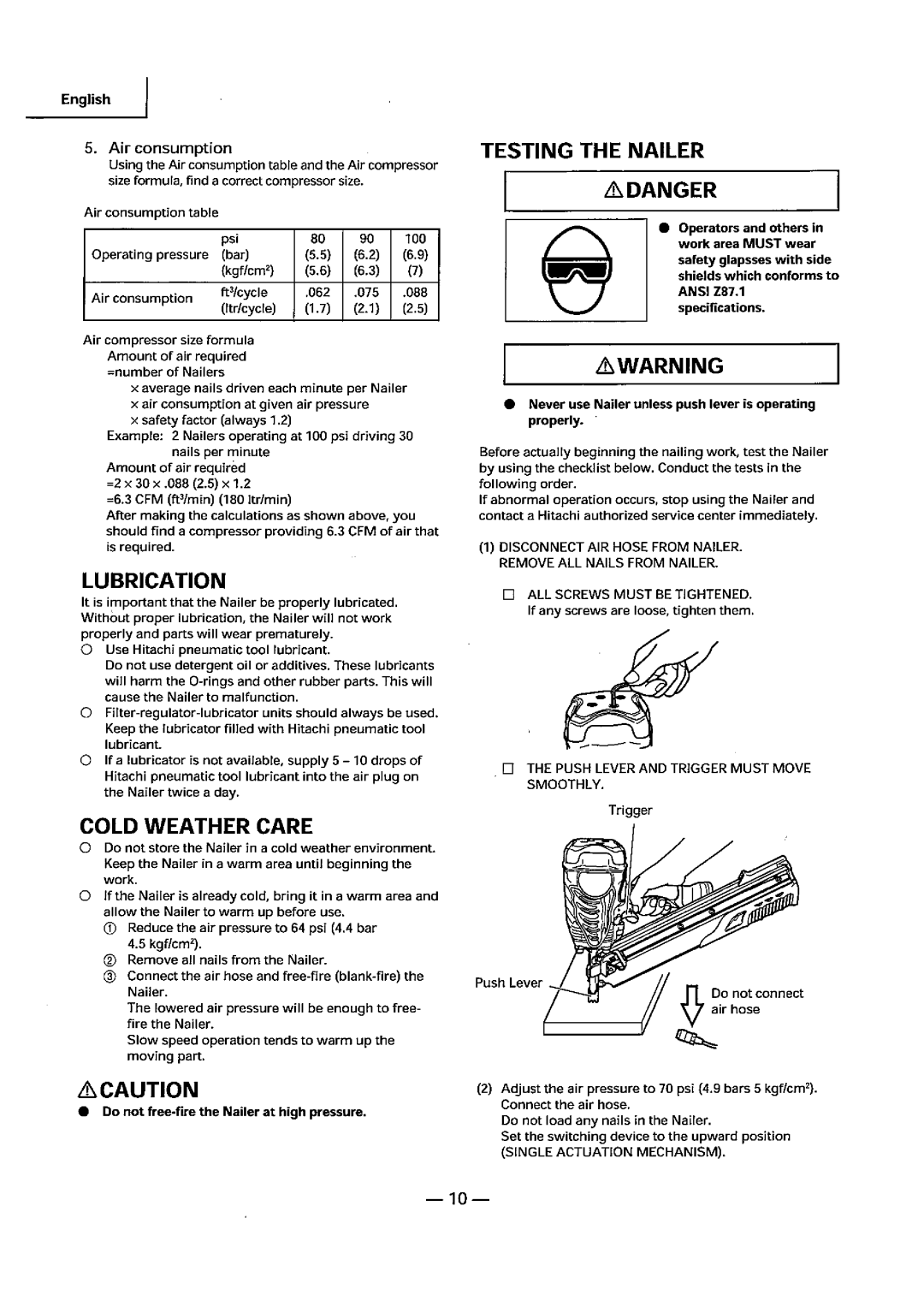 Hitachi Koki USA NR 90AE, NR 90AD manual 