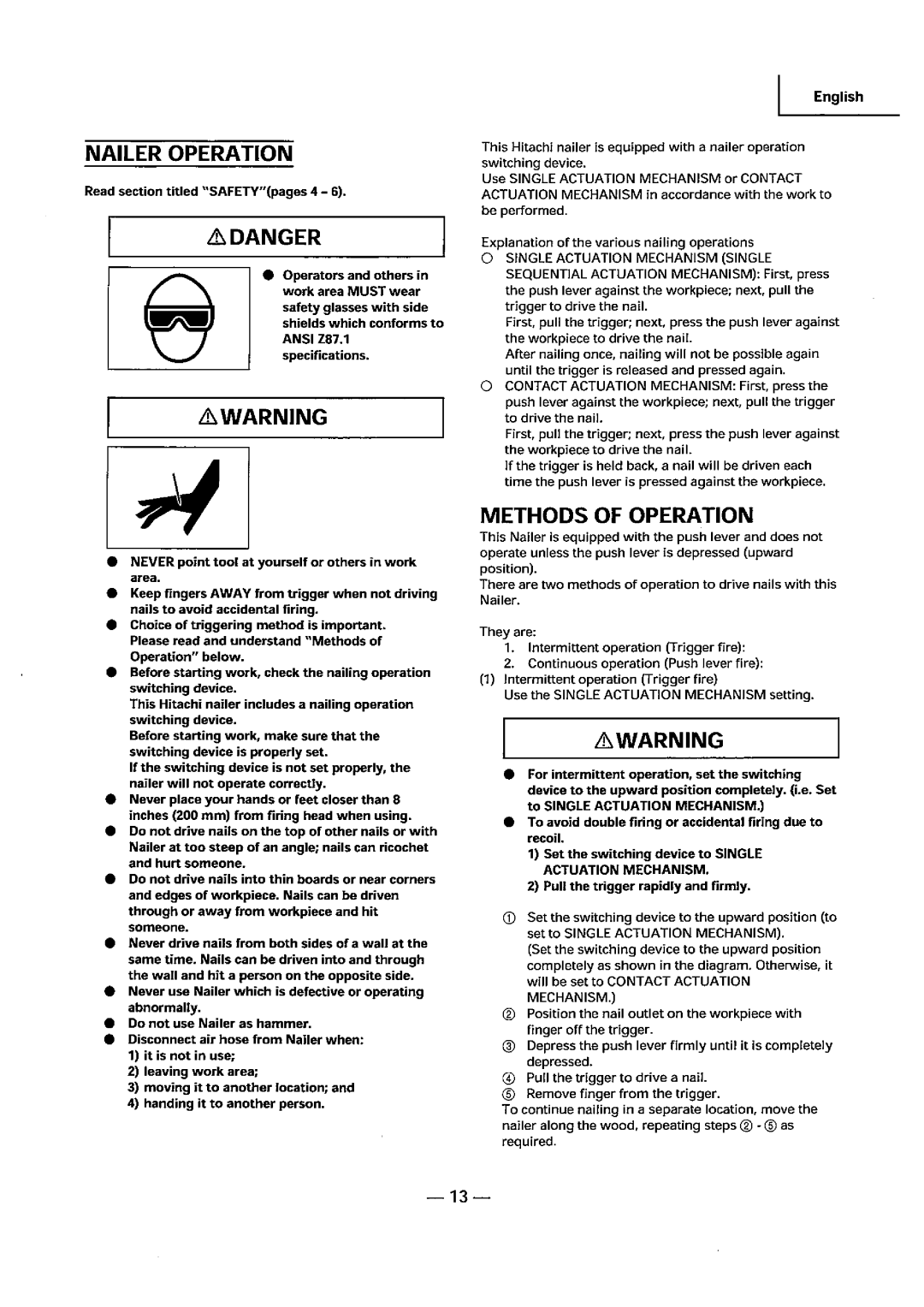 Hitachi Koki USA NR 90AD, NR 90AE manual 