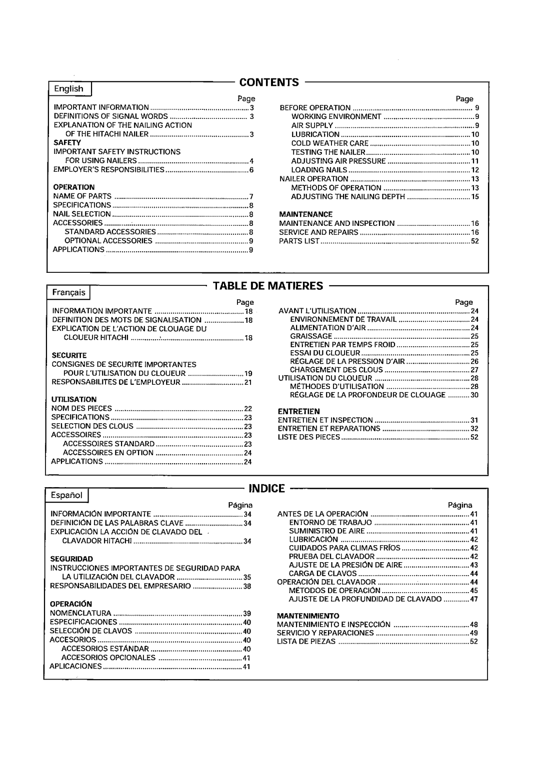 Hitachi Koki USA NR 90AE, NR 90AD manual 