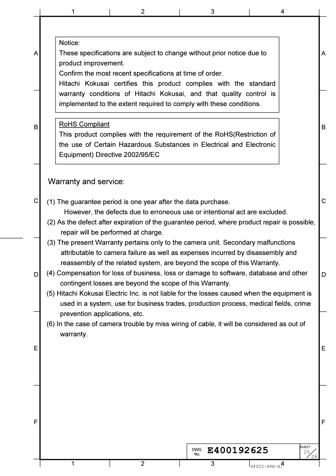 Hitachi KP-F500WCL manual 