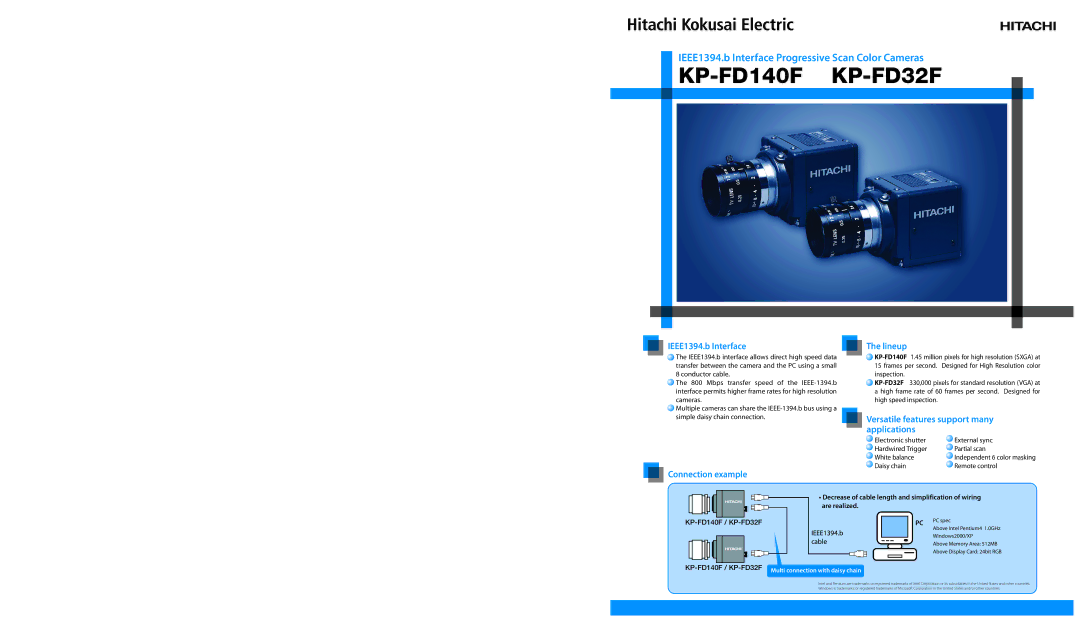 Hitachi KP-FD140F KP-FD32F manual IEEE1394.b Interface, Lineup 