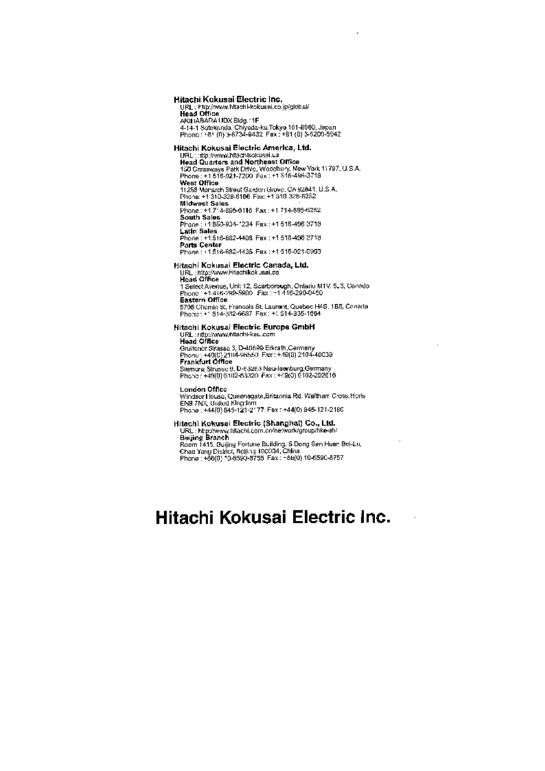 Hitachi kp-hd20a operation manual 