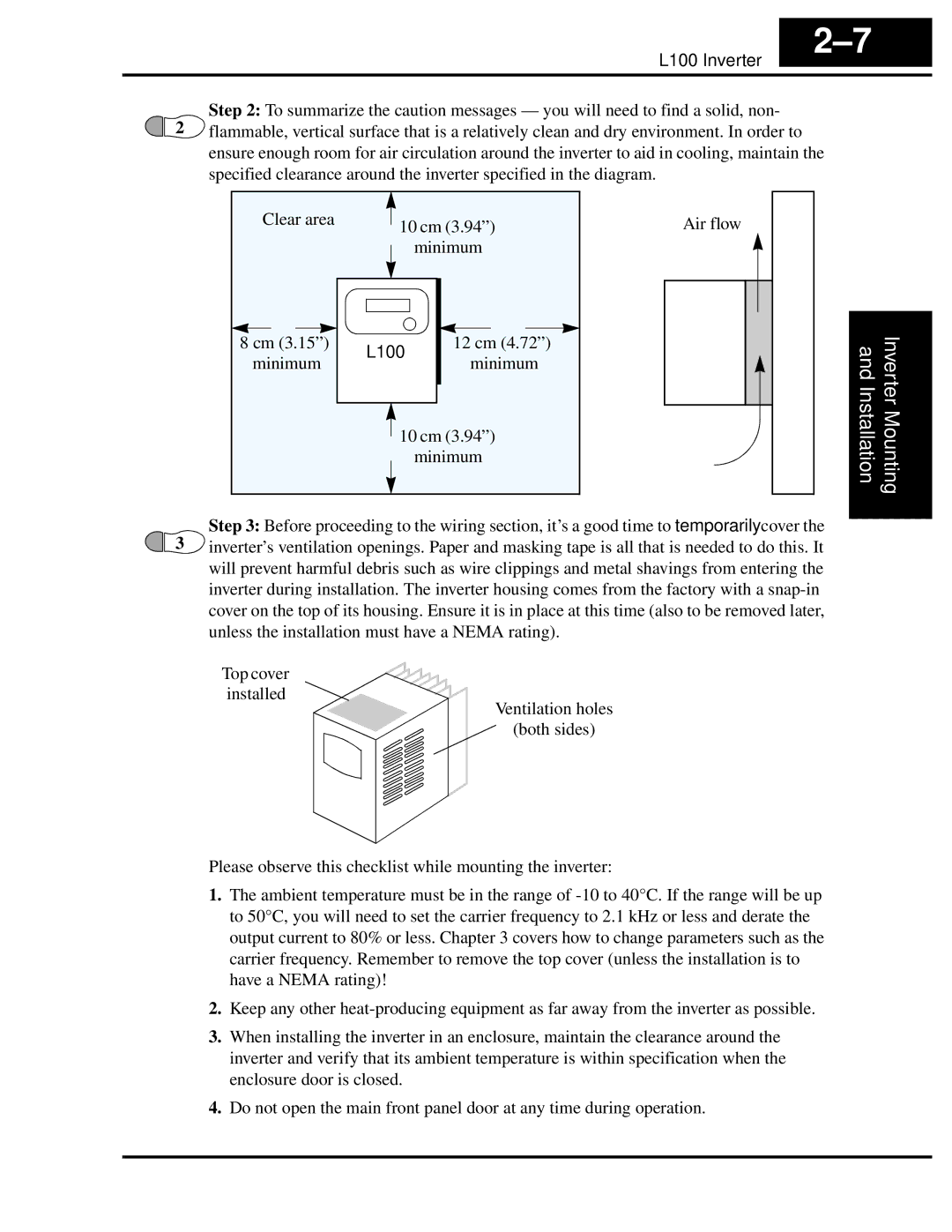 Hitachi L100 instruction manual 