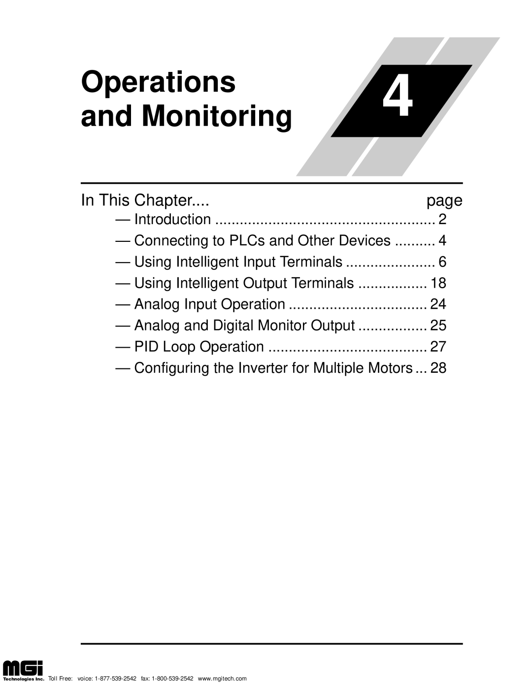 Hitachi L100 instruction manual Operations Monitoring 