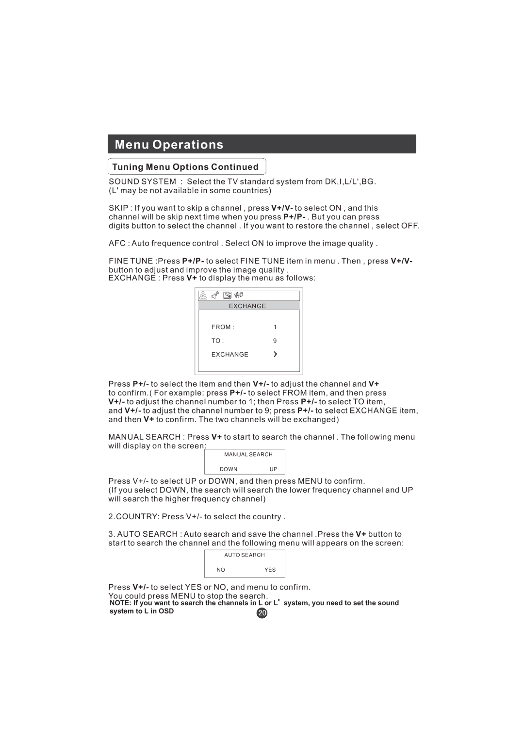 Hitachi L15TA11W user manual Exchange From 