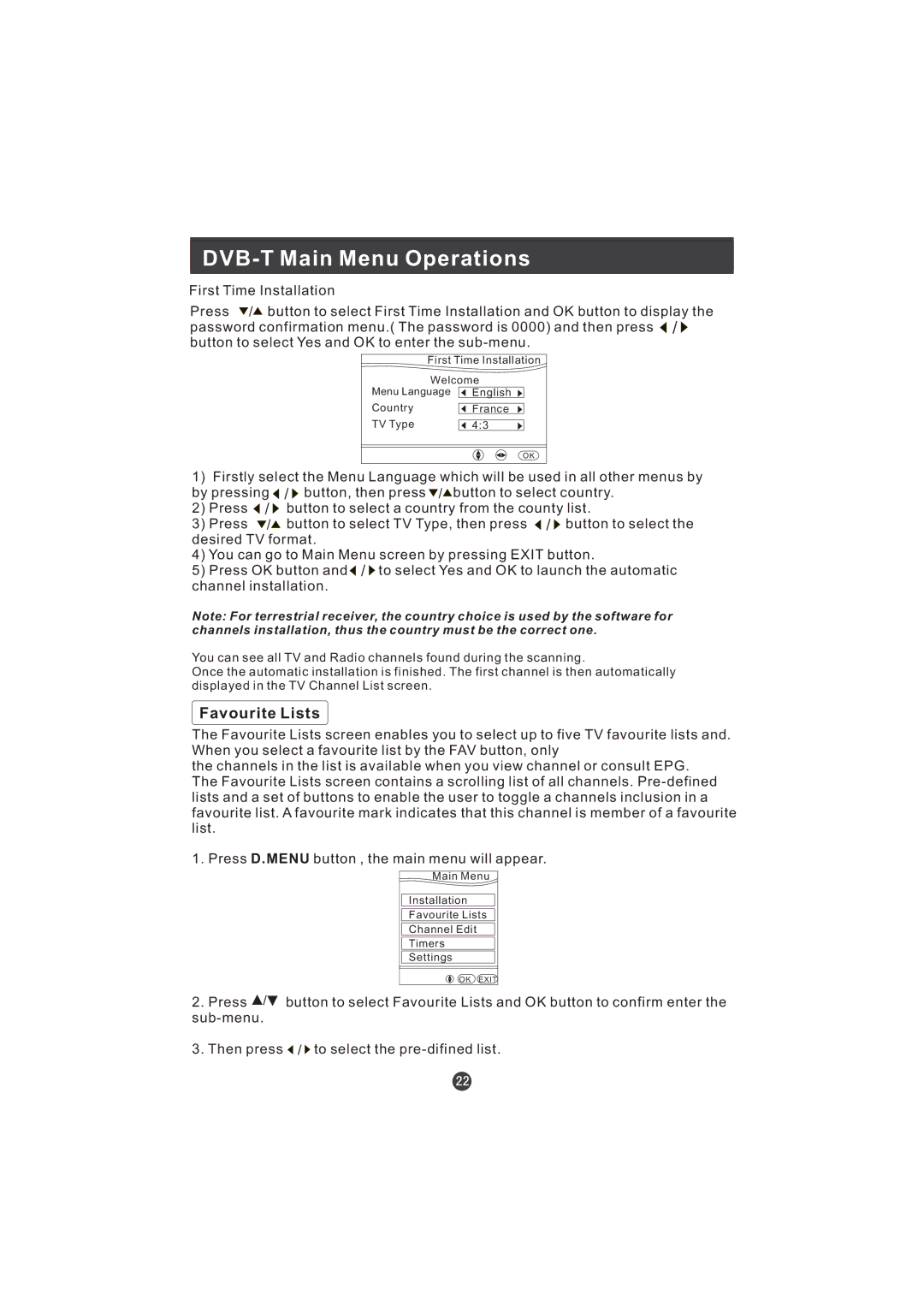 Hitachi L15TA11W user manual Favourite Lists 