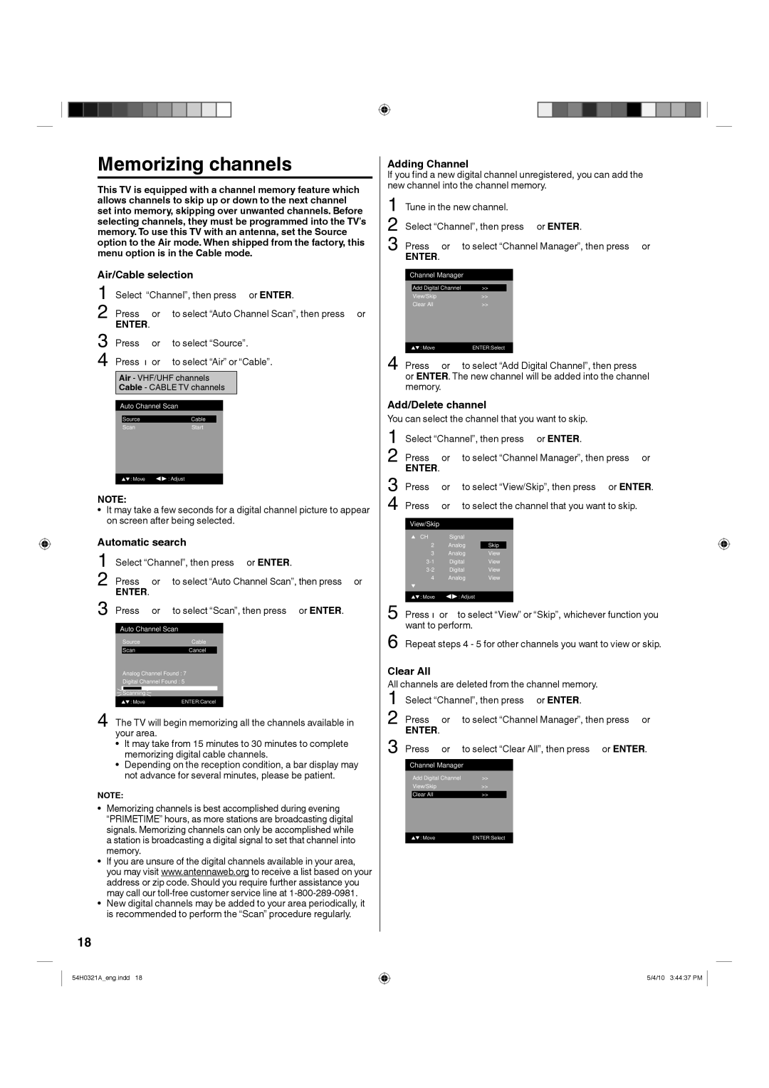 Hitachi L26D204 manual Memorizing channels 